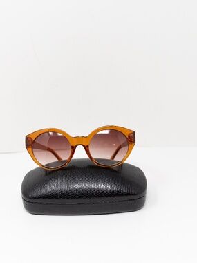 Reality Women's Semi Clear Plastic Round Lenses Sunglasses Brown Neutral